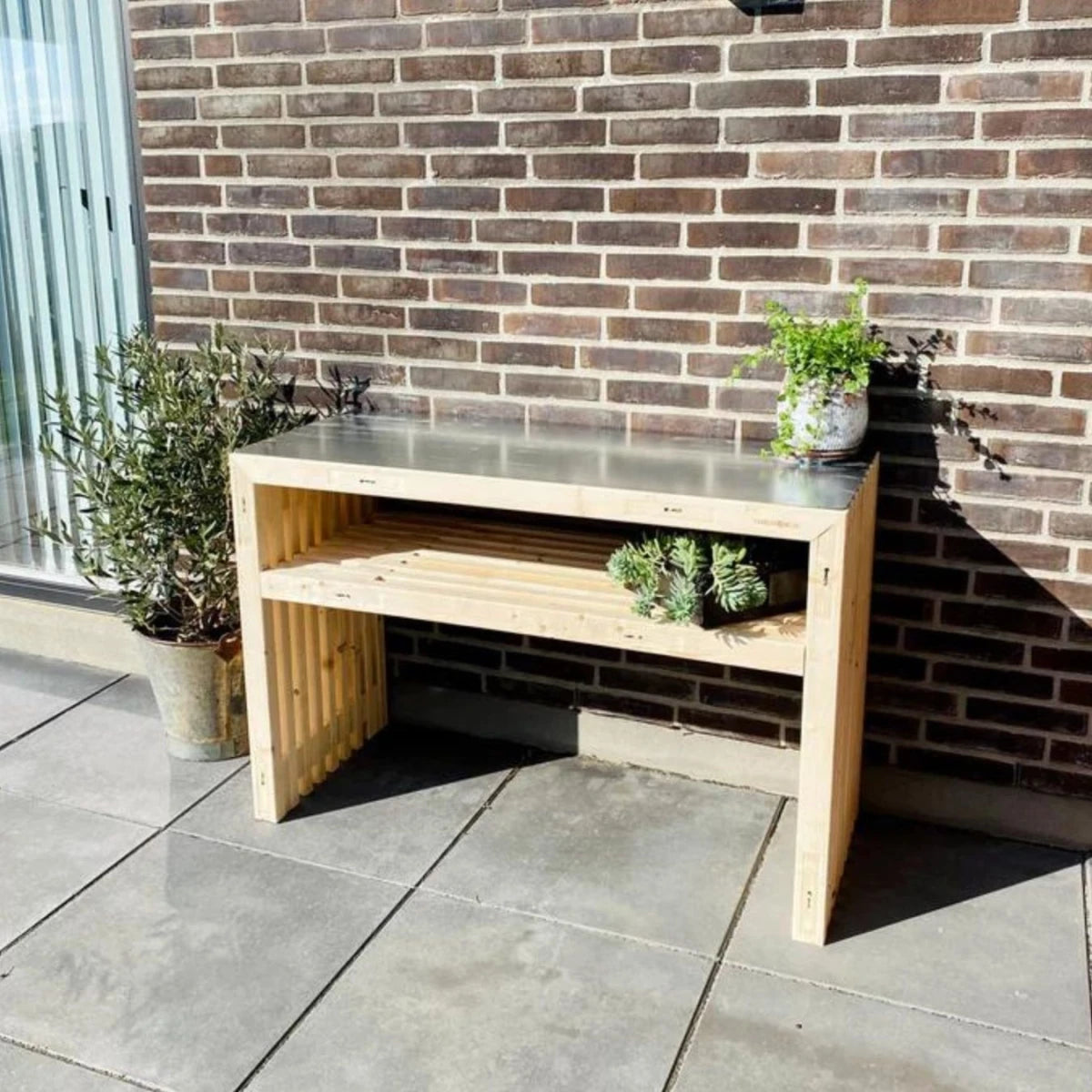 Rustic Wooden Grill Table - 120cm - image 3