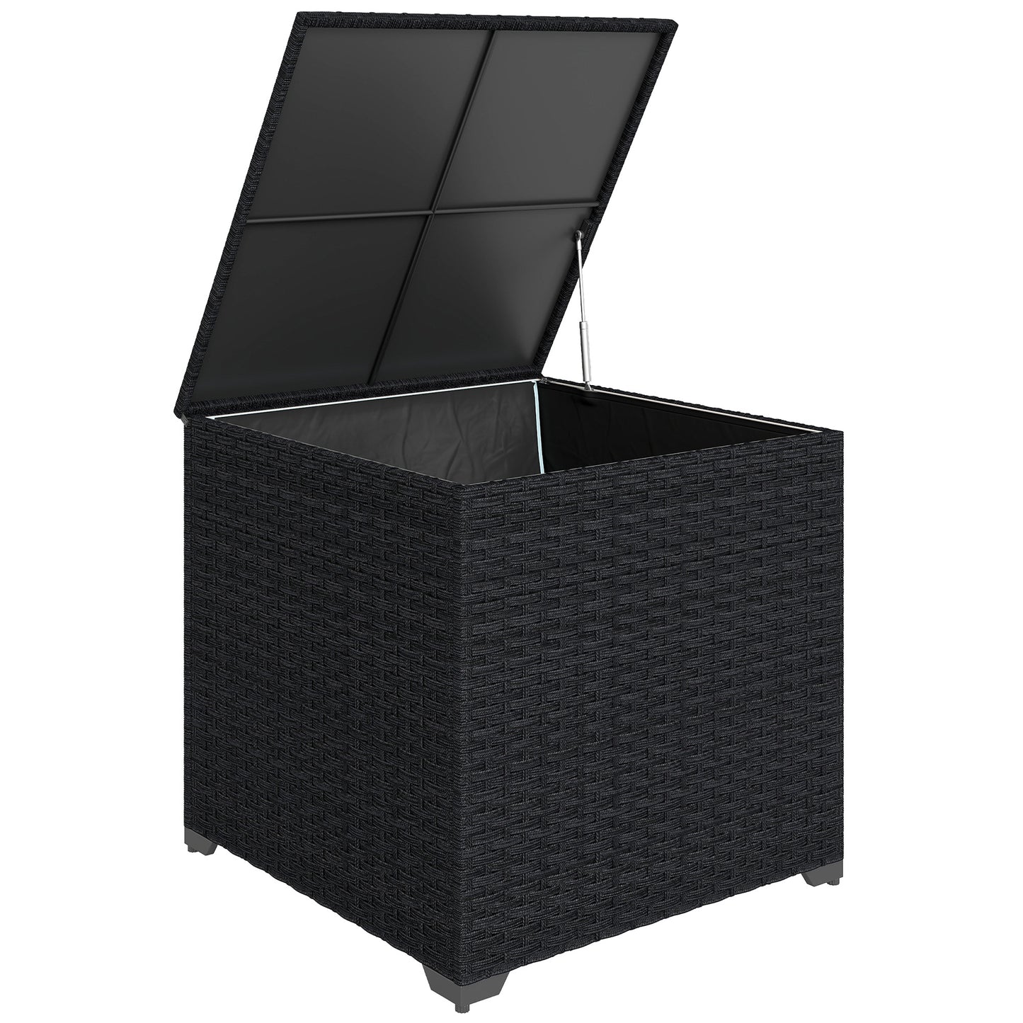 Outsunny - 253L Rattan Garden Storage Box, Black