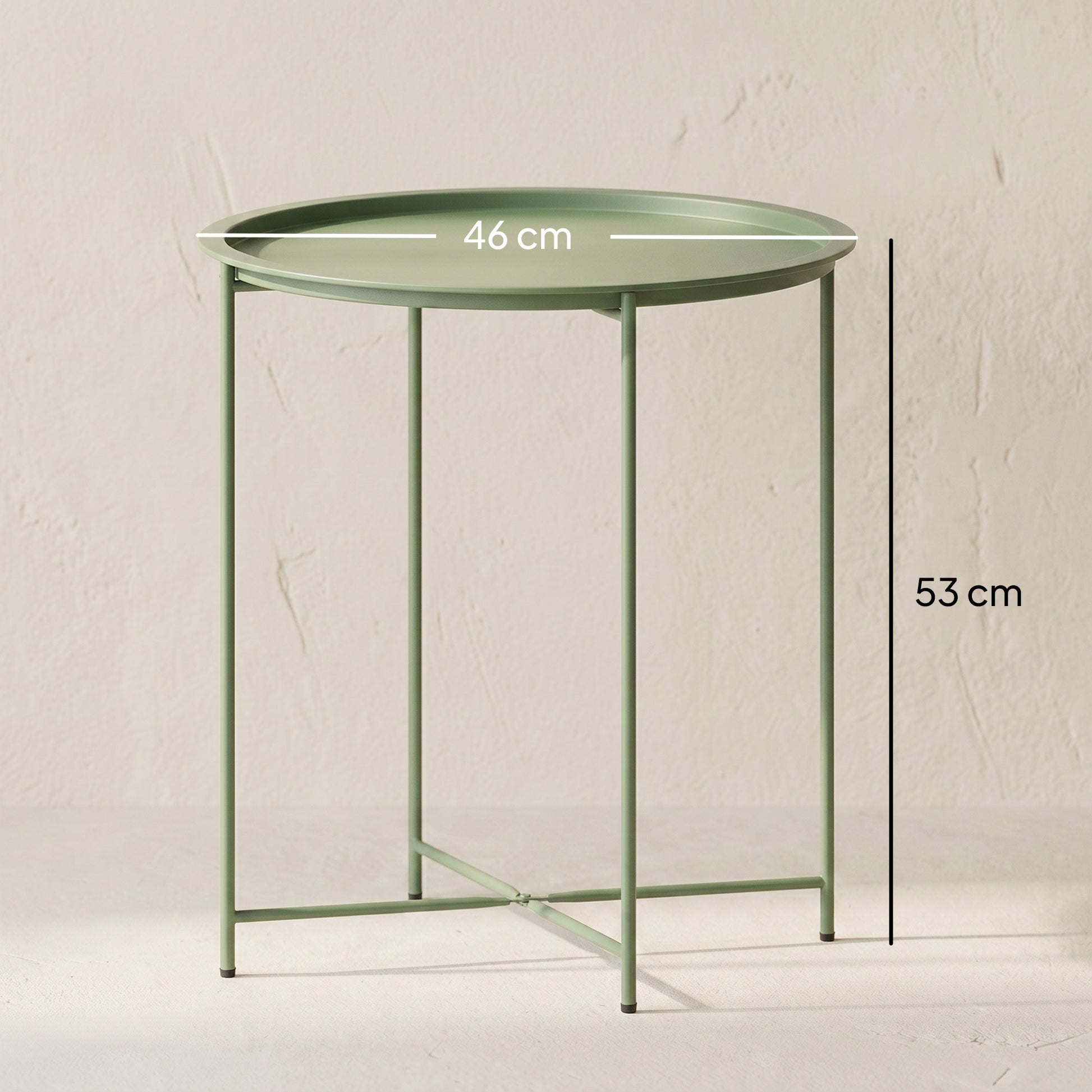 Outsunny Steel Removable Tray Top Garden Table - Green