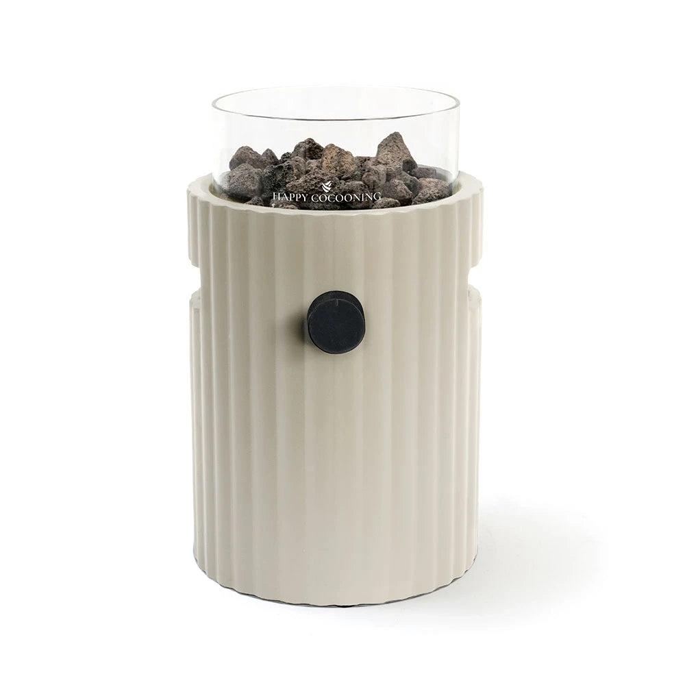 Lumi Rib Oyster Beige – Tabletop Gas Fireplace