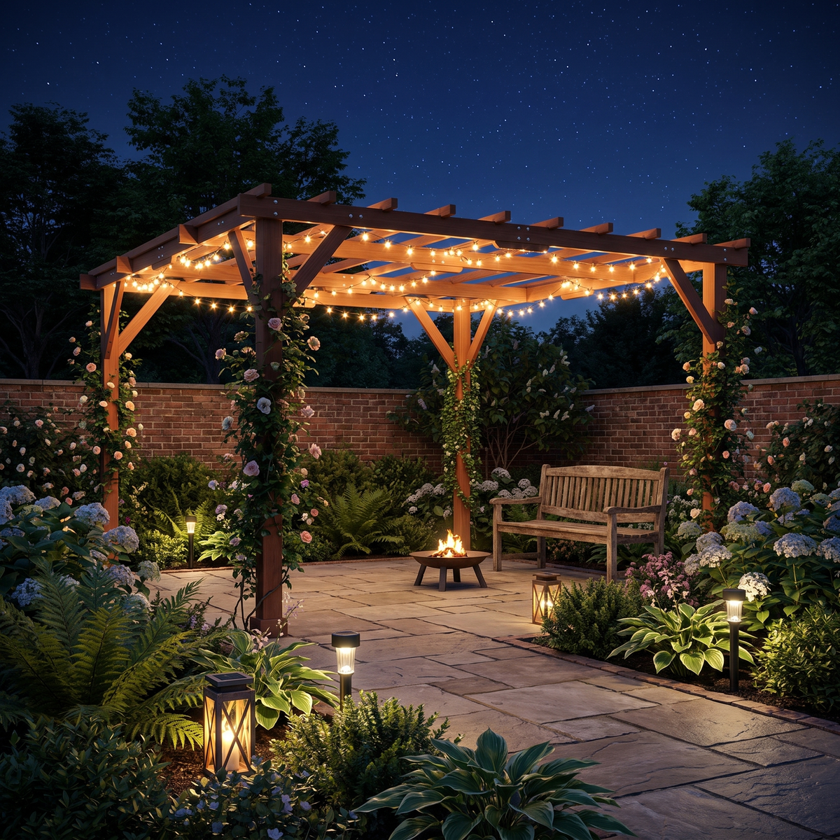 3.3m x 3.3m Wooden Pergola Kit – Garden Pergola with Grape Trellis Roof for Climbing Vines and Flowers