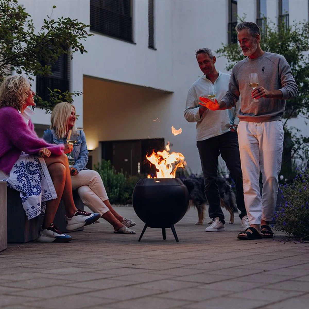 MOON 45 All Black Fire Basket – Low Stand Outdoor Fireplace - Smokeless Fire Pit - image 3