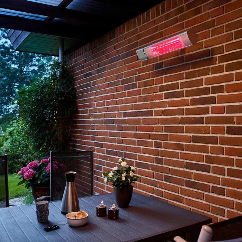 Patio Heater Wall-mounted 500-1000-1500 W, Silver - image 3