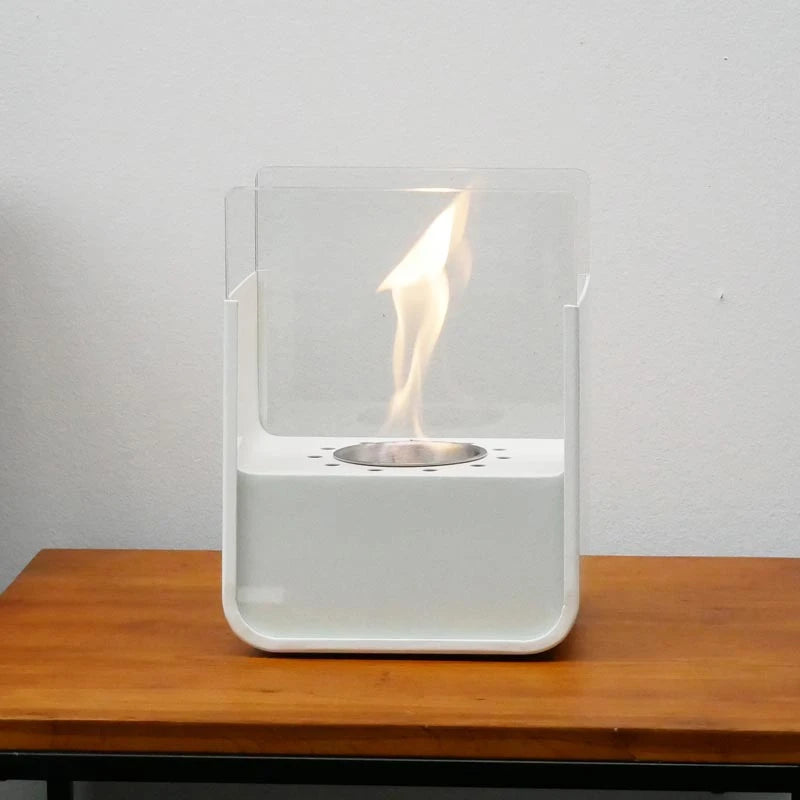 White, Small Bioethanol Fire in Steel Construction - Tabletop Bioethanol Fire - image 4