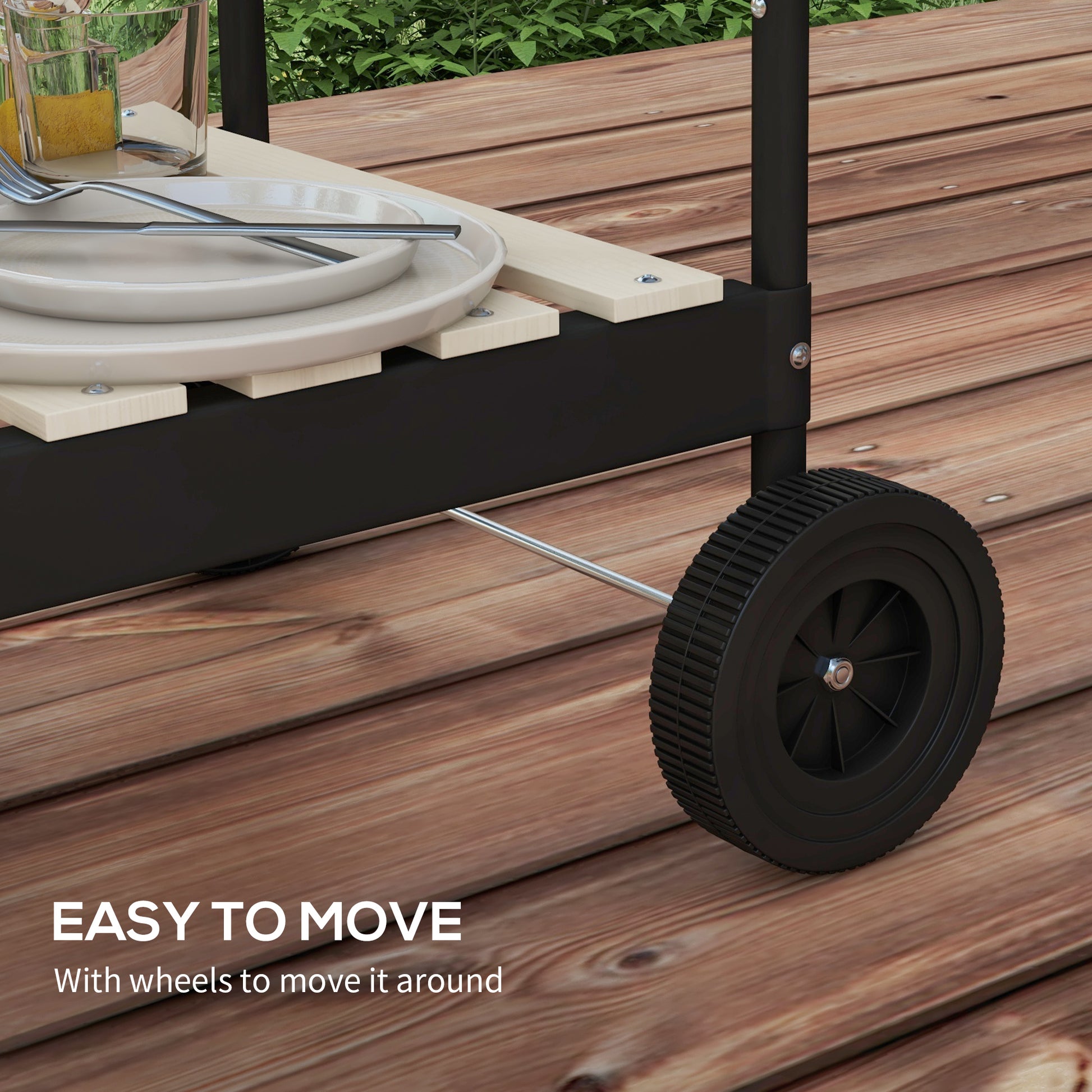 Outsunny Charcoal BBQ, with Five Position Grill Grate - Red