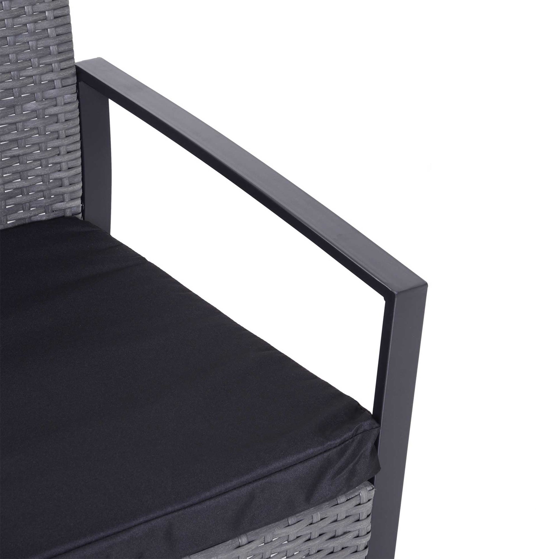 Outsunny 2 Seater Rattan Patio Set W/ Cushions-Grey/Black