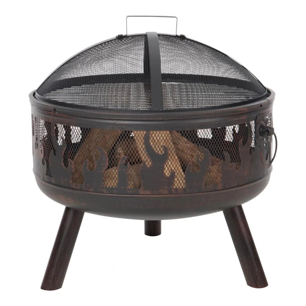 Fire Pit with Grill and Mesh