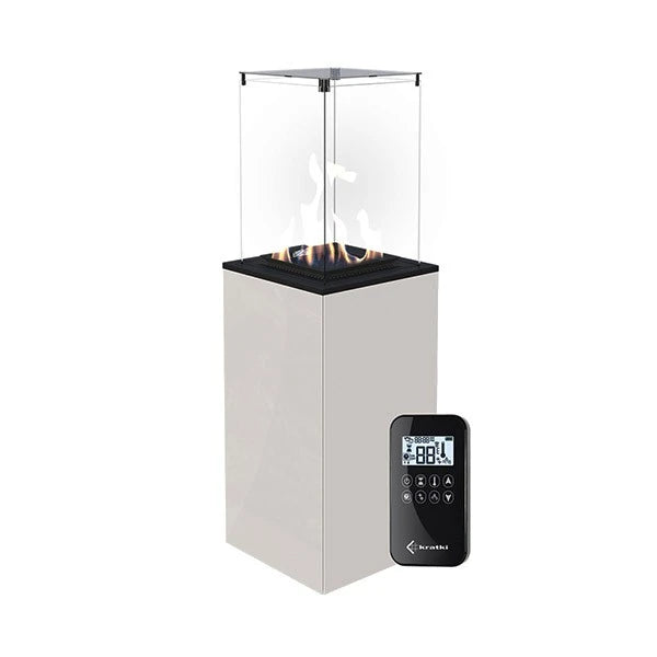 Deluxe Patio Remote Controlled Heater - White - Outdoor Gas Patio Heater