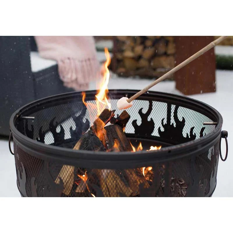 Fire Pit with Grill and Mesh - image 6