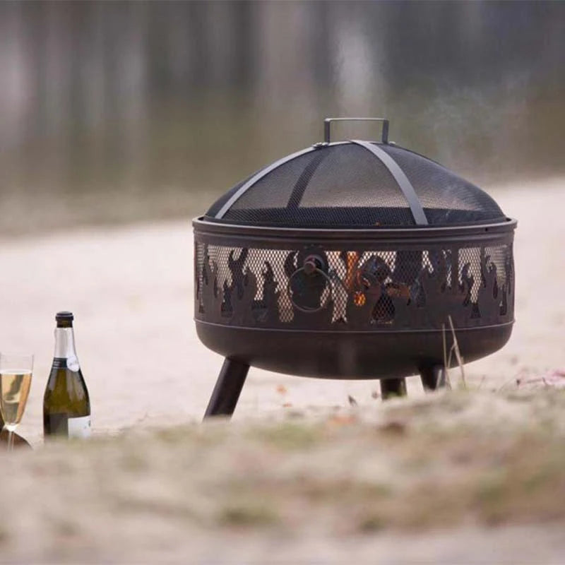 Fire Pit with Grill and Mesh - image 4