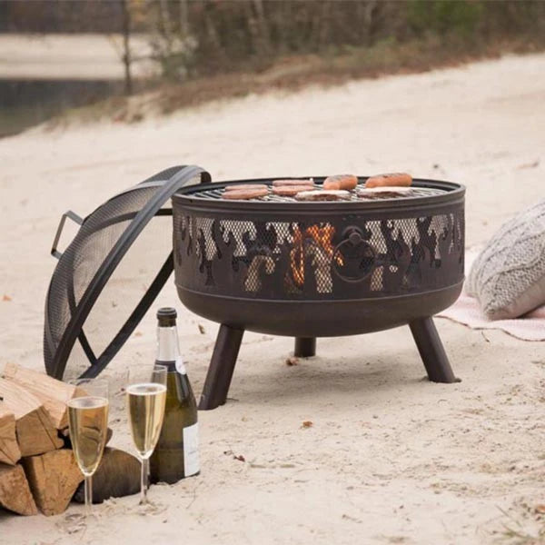 Fire Pit with Grill and Mesh - image 3