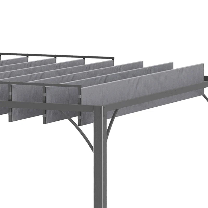 Grey 3m x 3m Aluminium Louvered Roof Pergola – Adjustable Hardtop Patio Canopy with UV50+ Sun Protection & Secure Anchoring Kit