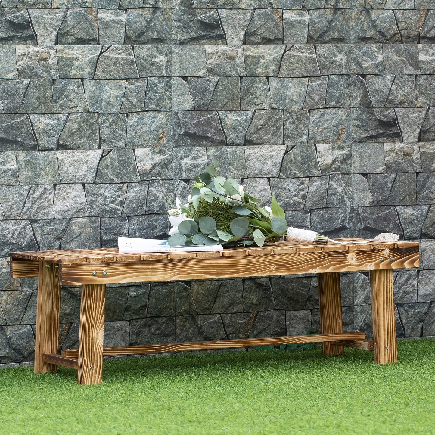 Monaco Wooden Garden Benches, 2 Seater Outdoor Benches