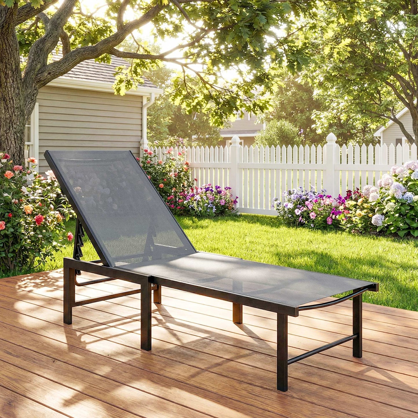 Portofino Reclining Sun Lounger - Grey