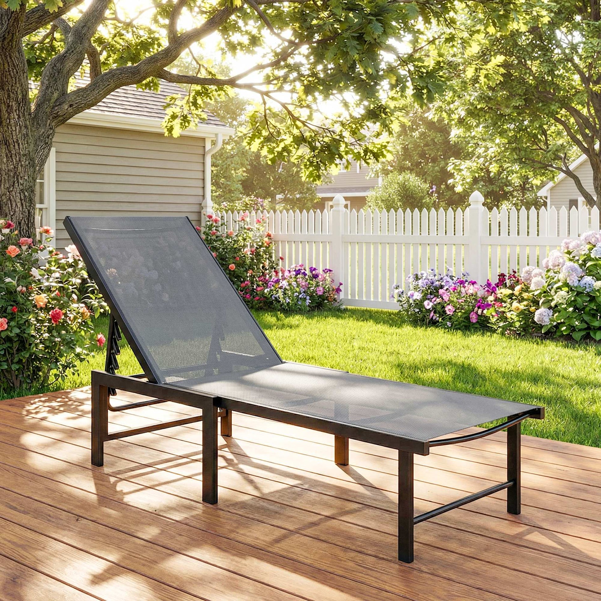 Portofino Reclining Sun Lounger - Grey