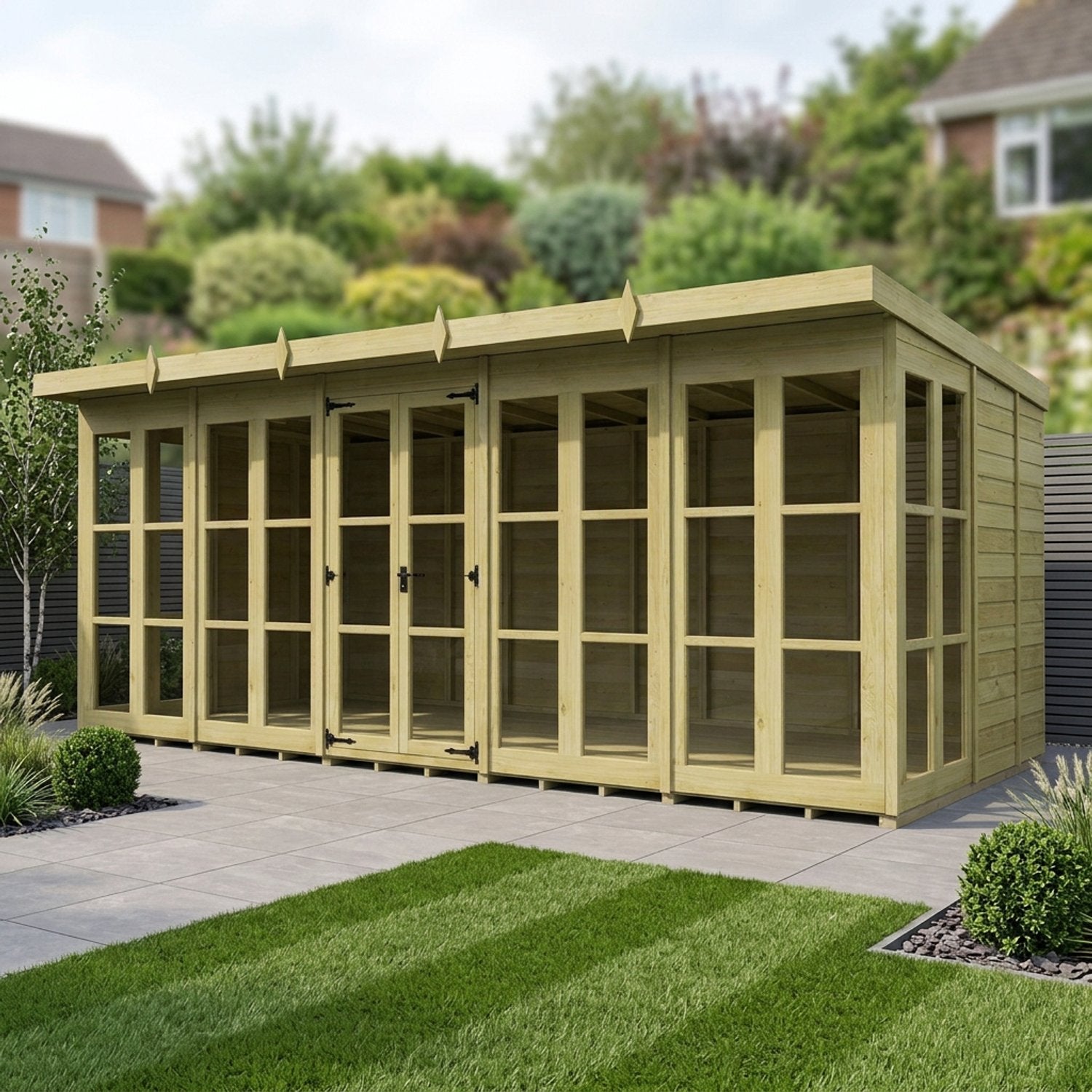 20 x 9 Georgian Window Pent Summer House - view 3