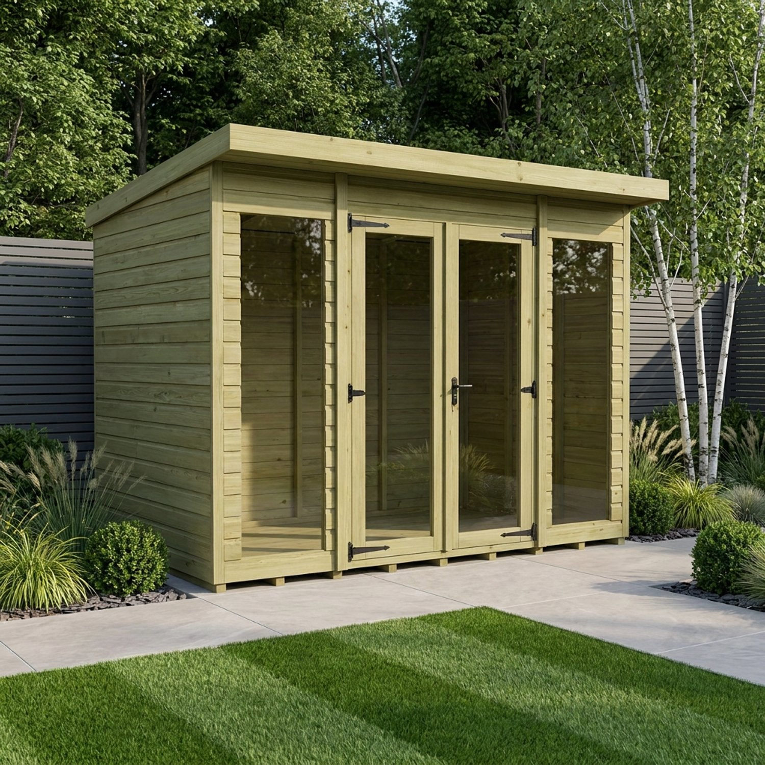 8 x 4 Pent Summer House (Full Height Window) - view 5