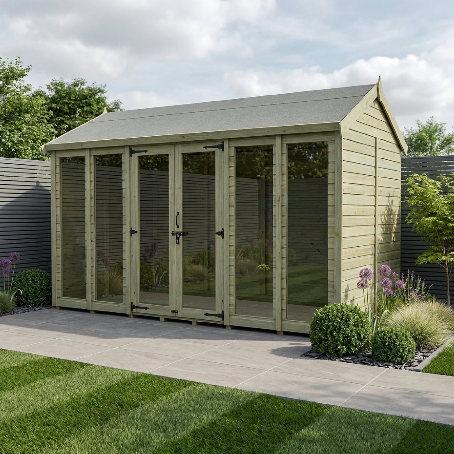 14 x 7 Apex Summer House (Full Height Window) - view 3