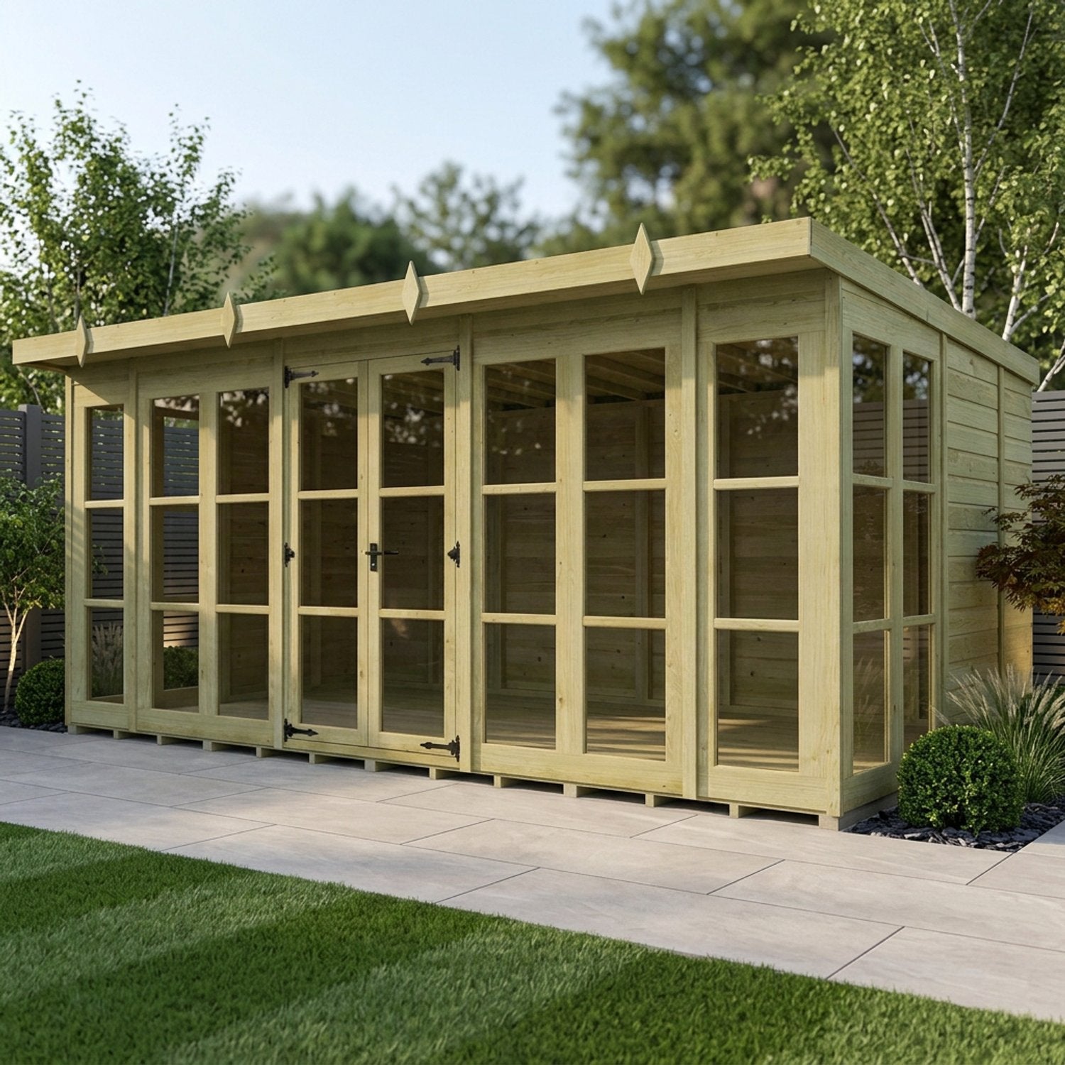 16 x 9 Georgian Window Pent Summer House - view 5