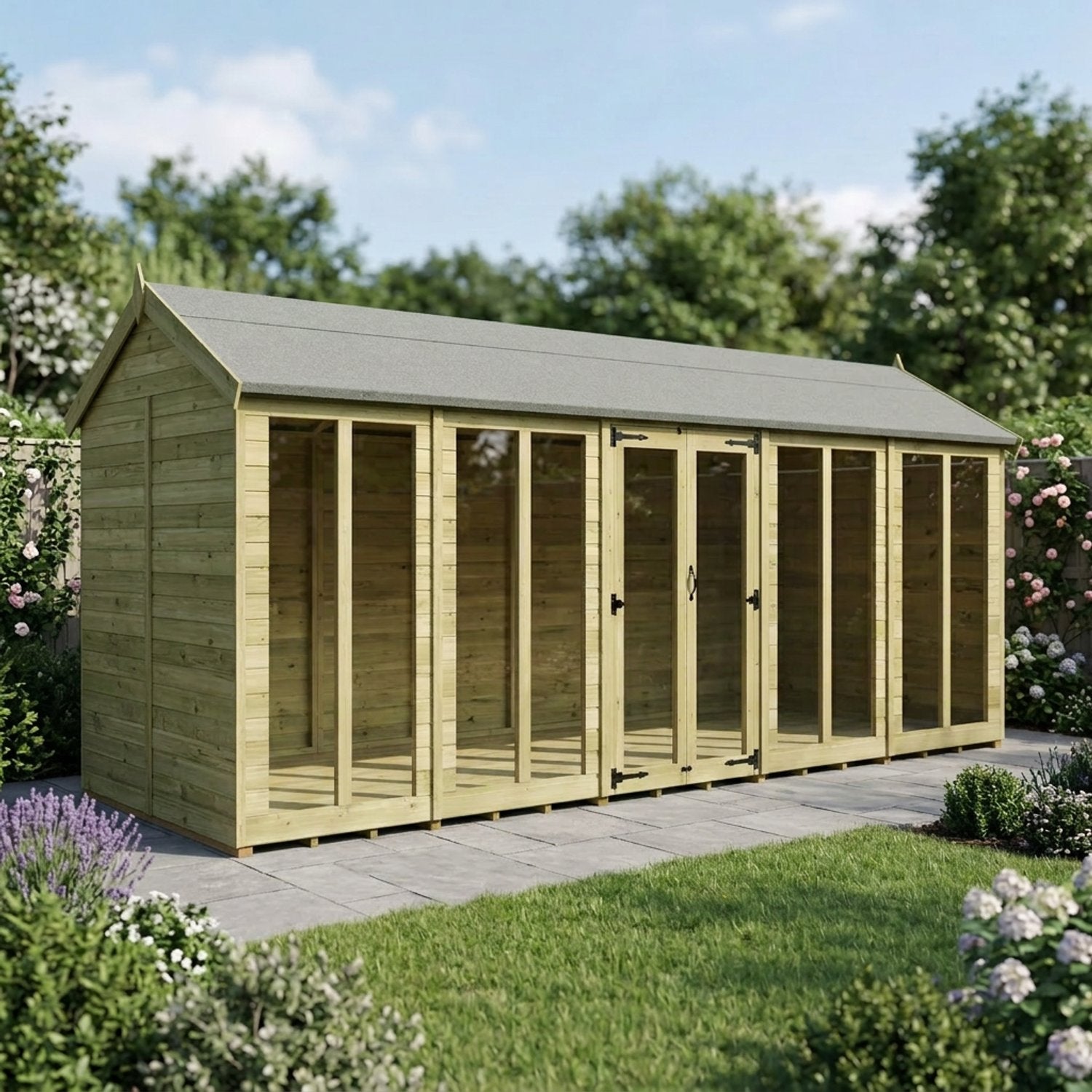 20 x 5 Apex Summer House (Full Height Window) - view 4
