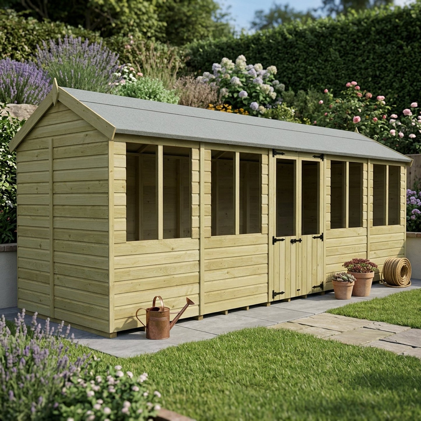 20 x 5 Apex Summerhouse - UK Made Timber Garden Building