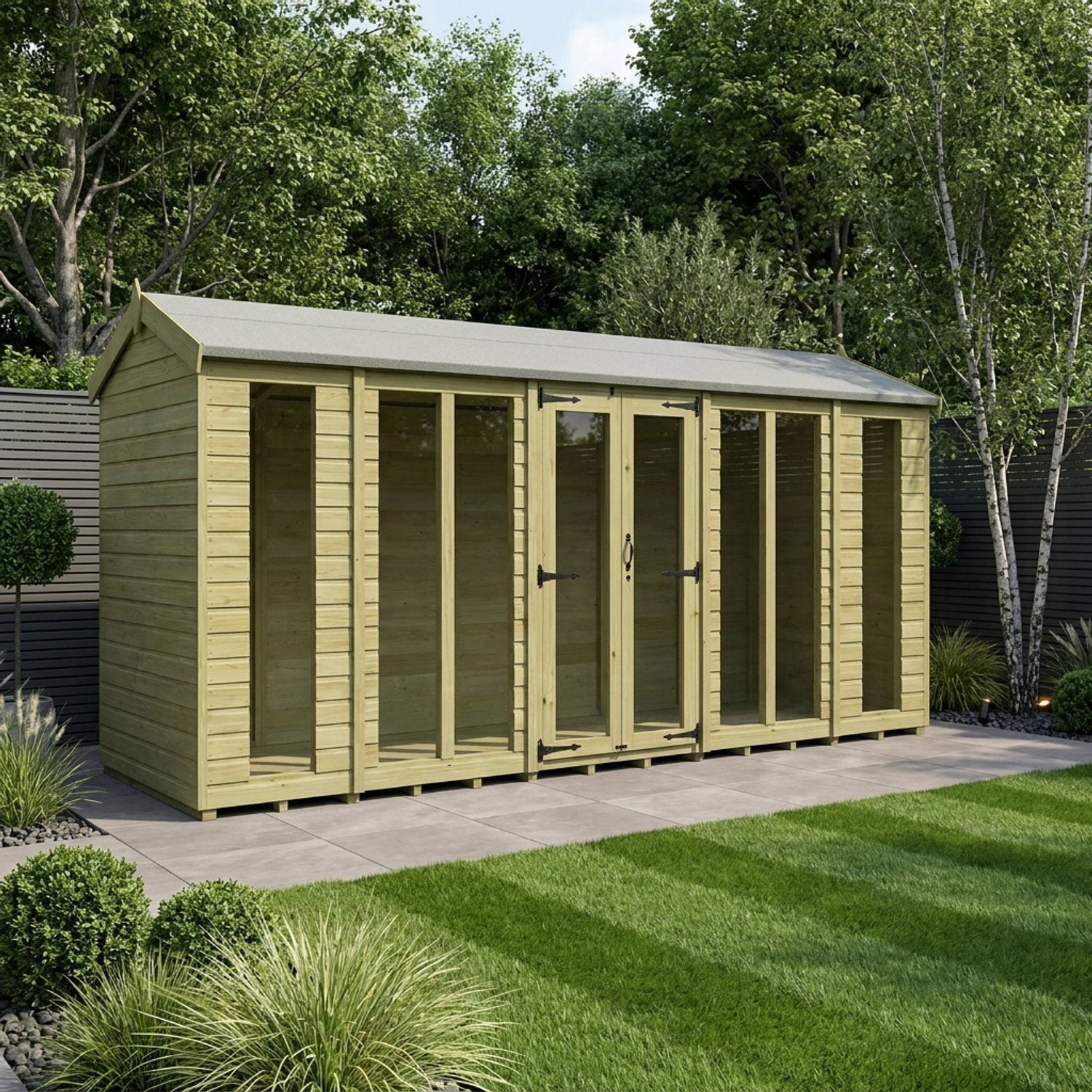 18 x 4 Apex Summer House (Full Height Window) - view 5