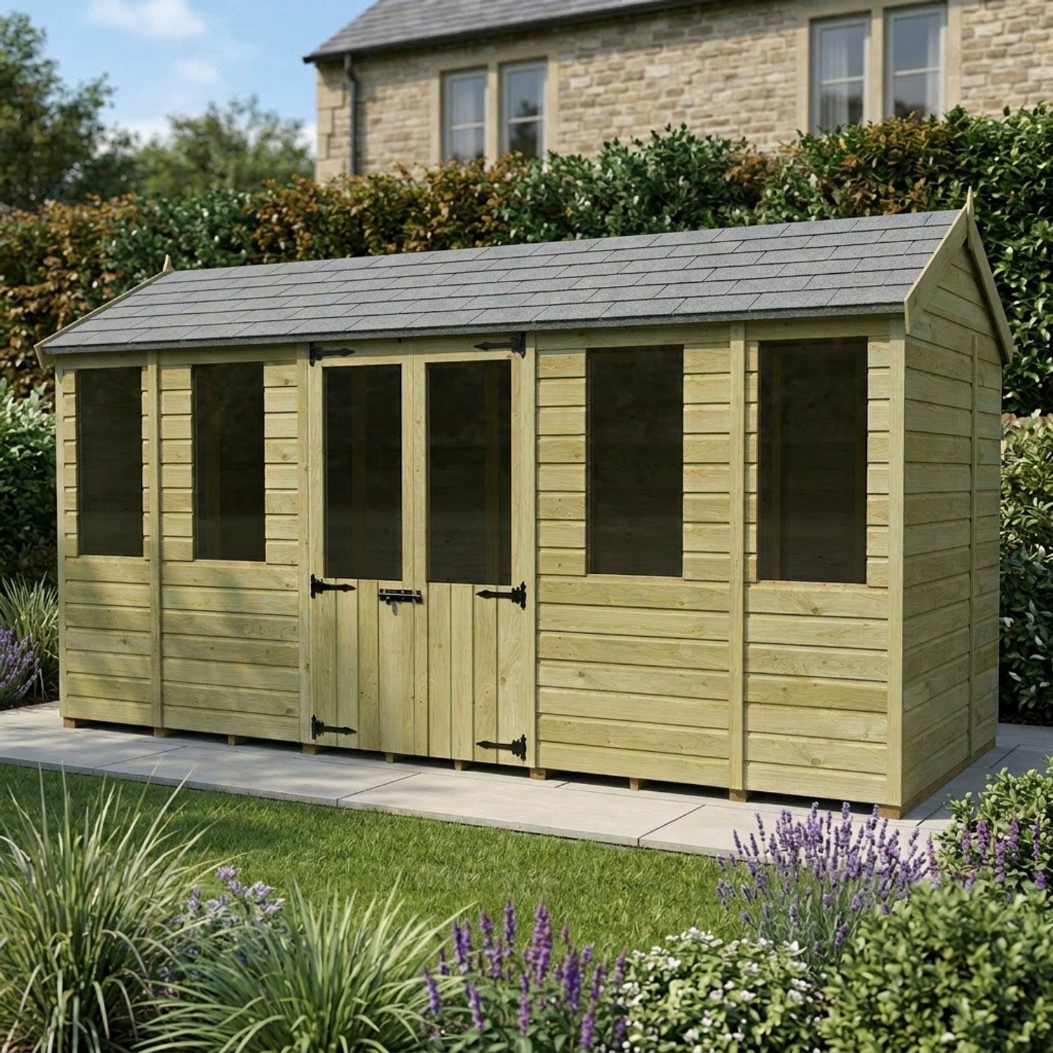 14 x 6 Apex Summer House - view 3