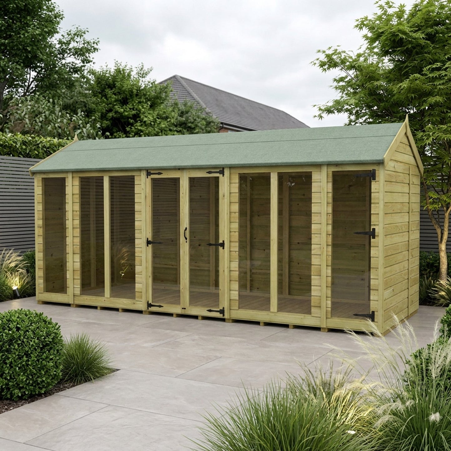 16 x 7 Apex Summer House (Full Height Window) - view 6