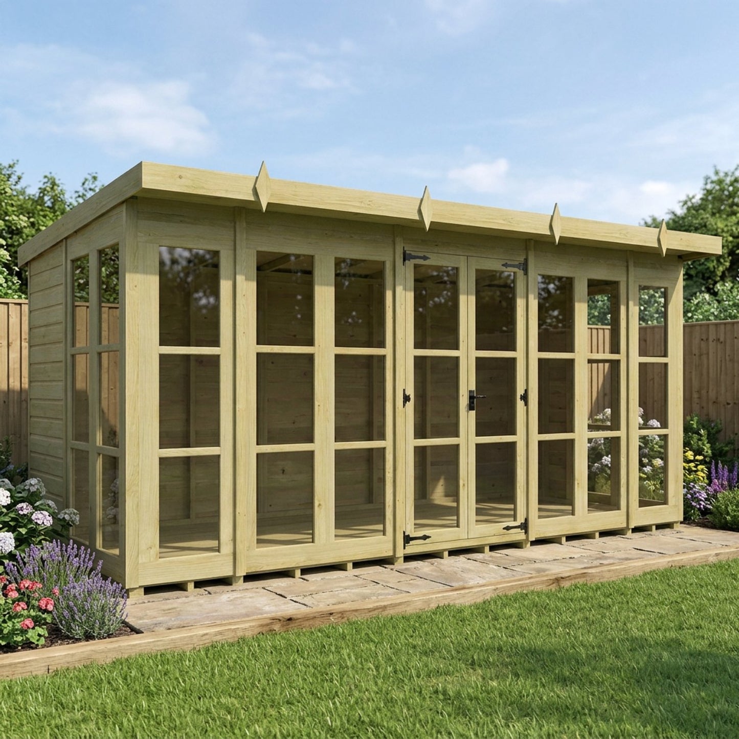 16 x 7 Georgian Window Pent Summer House - view 6