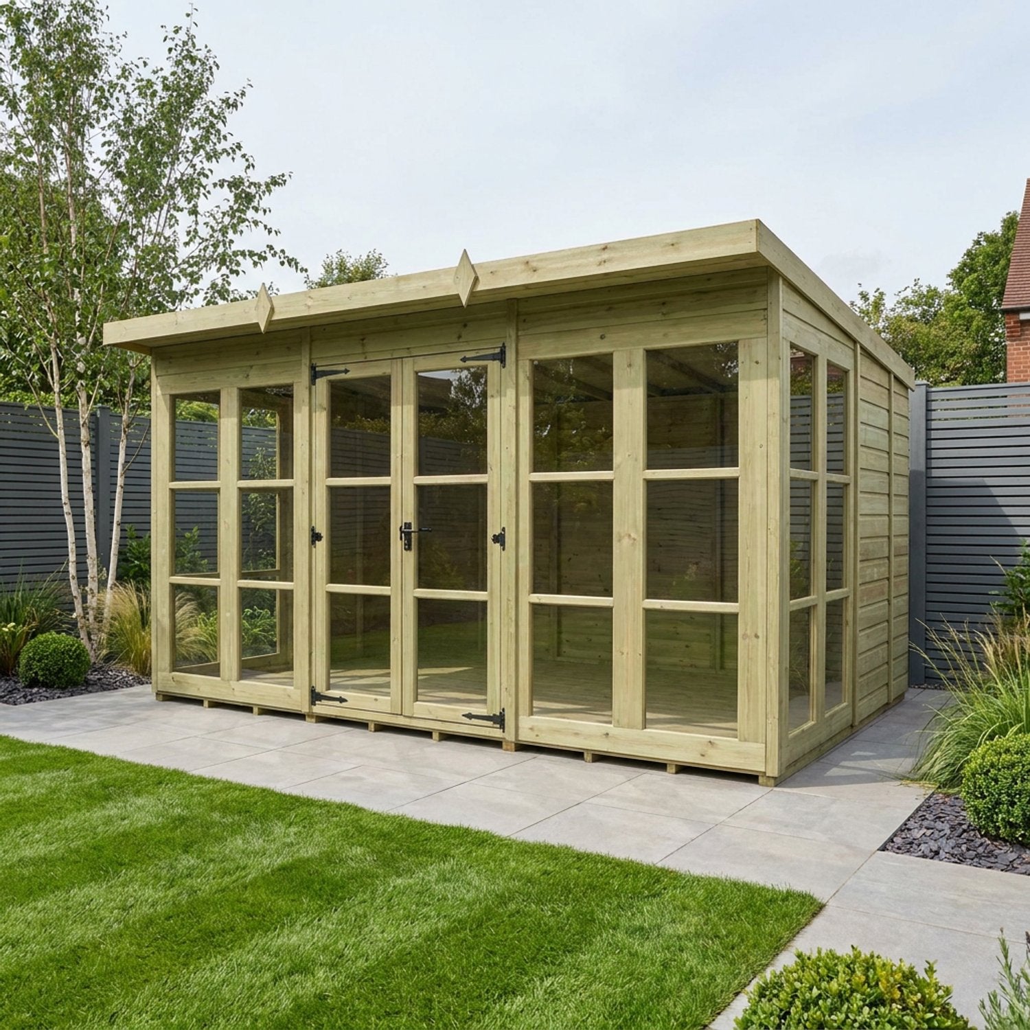 12 x 9 Georgian Window Pent Summer House - view 5