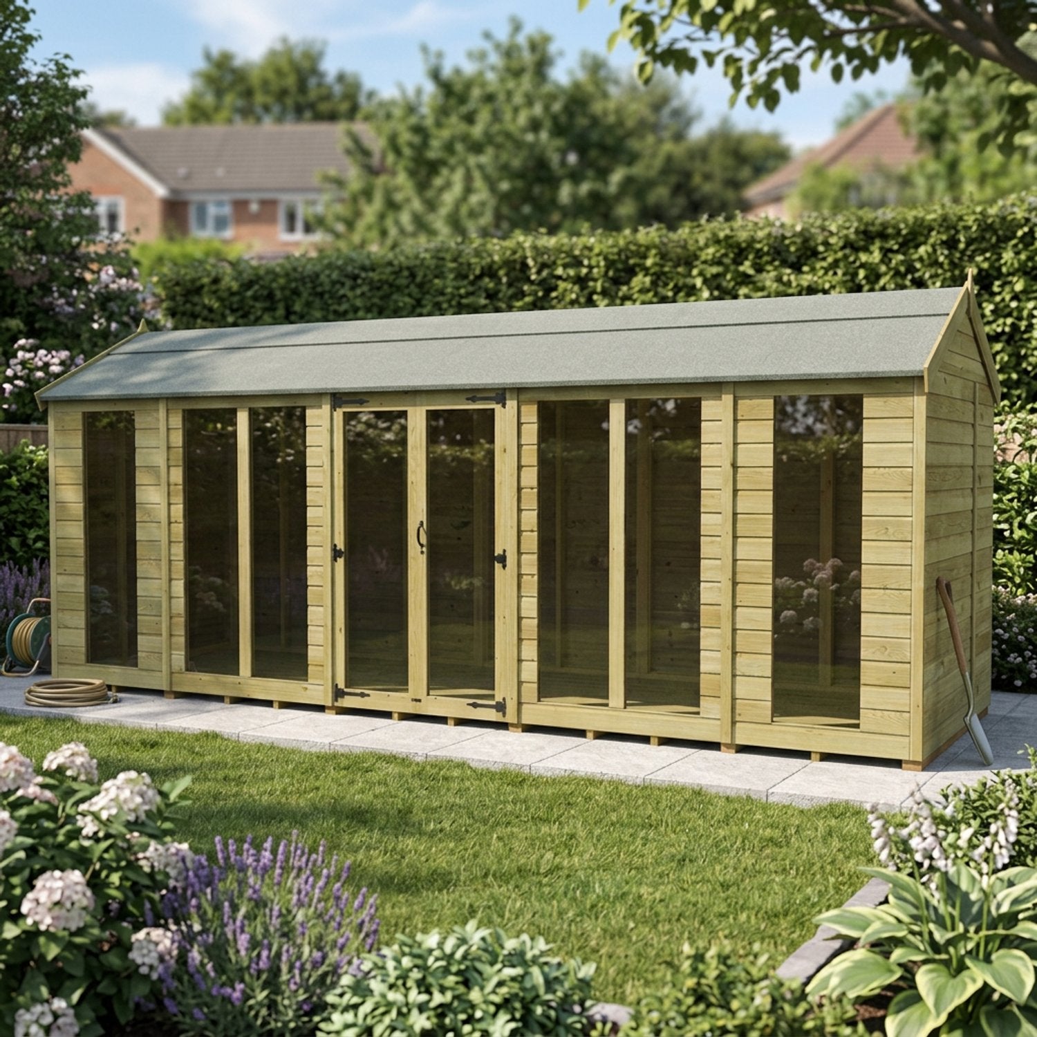 18 x 5 Apex Summer House (Full Height Window) - view 2