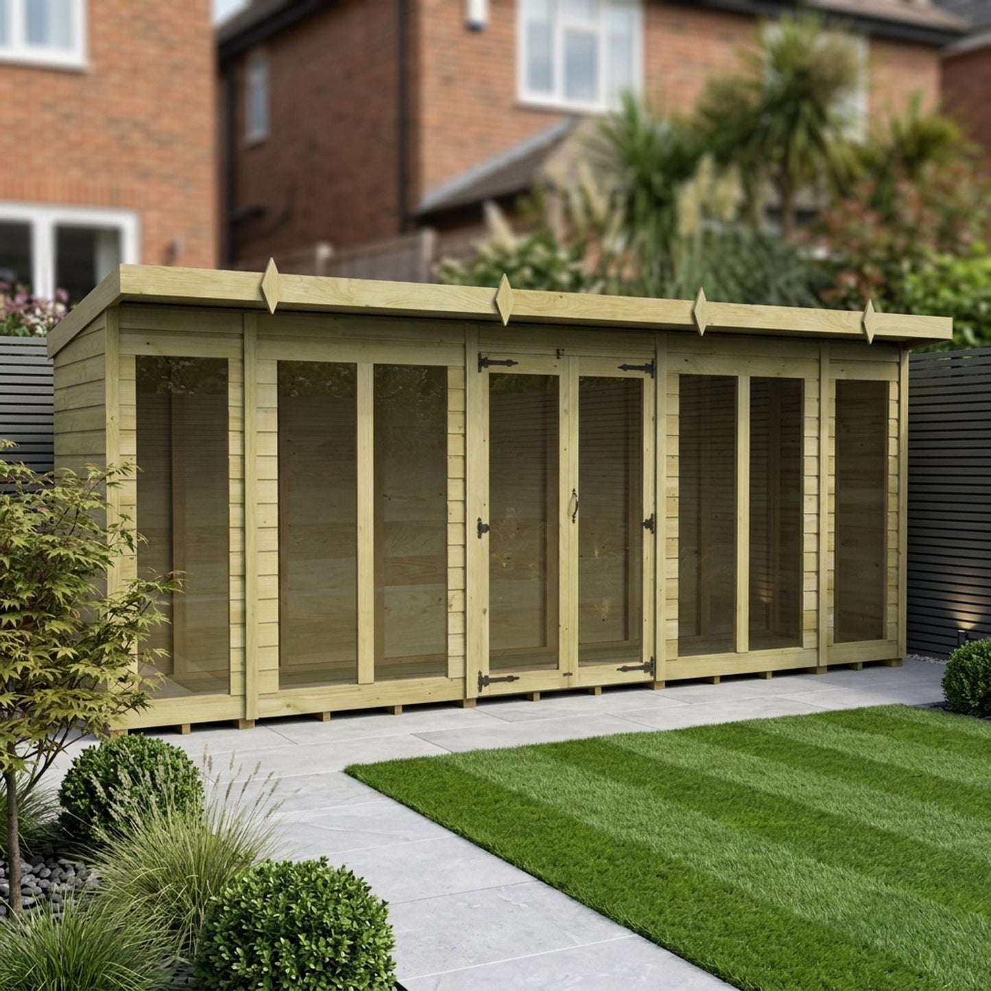 16 x 4 Pent Summer House (Full Height Window) - view 5