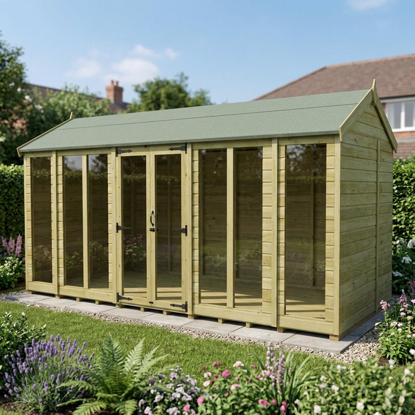16 x 5 Apex Summer House (Full Height Window) - view 5