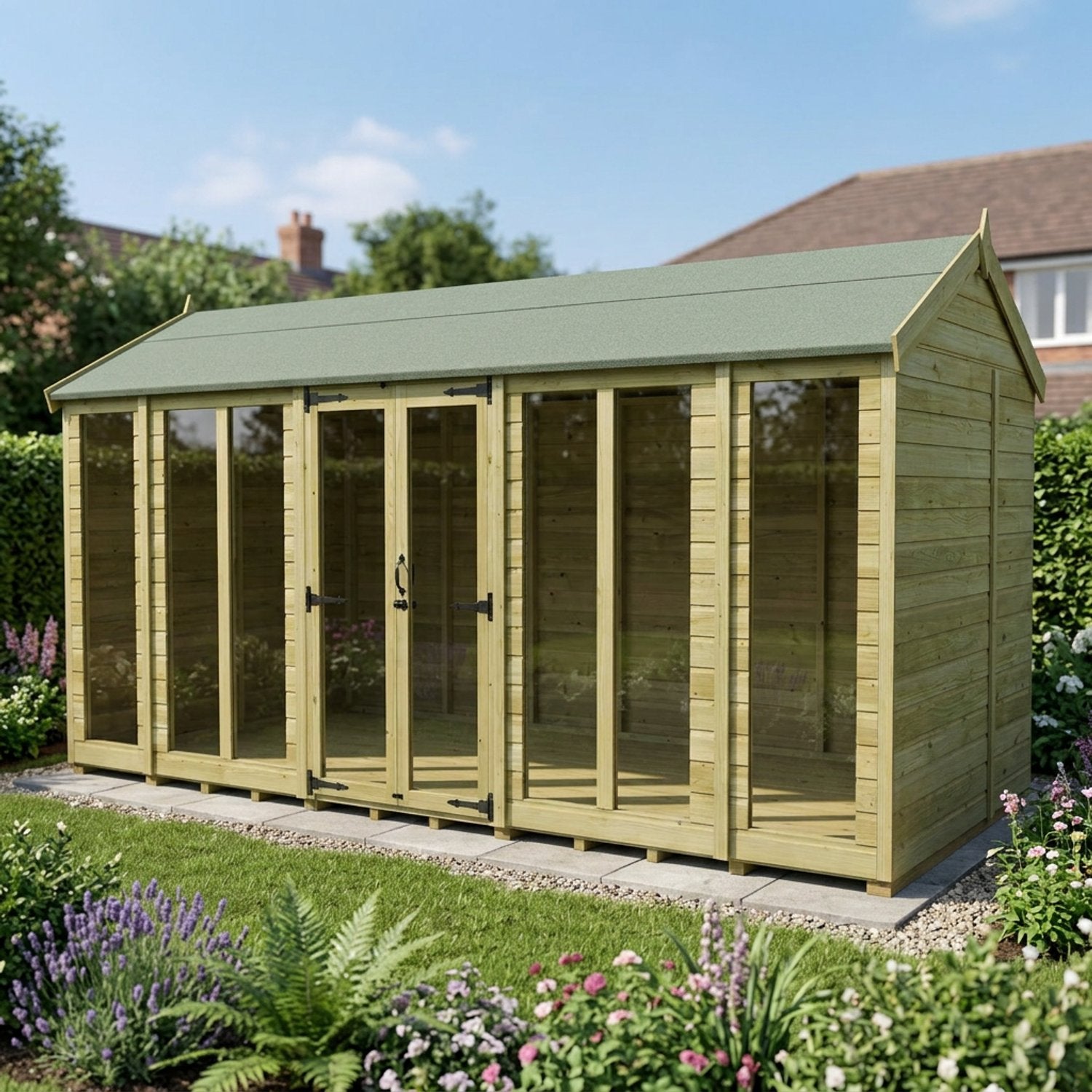 16 x 5 Apex Summer House (Full Height Window) - view 5