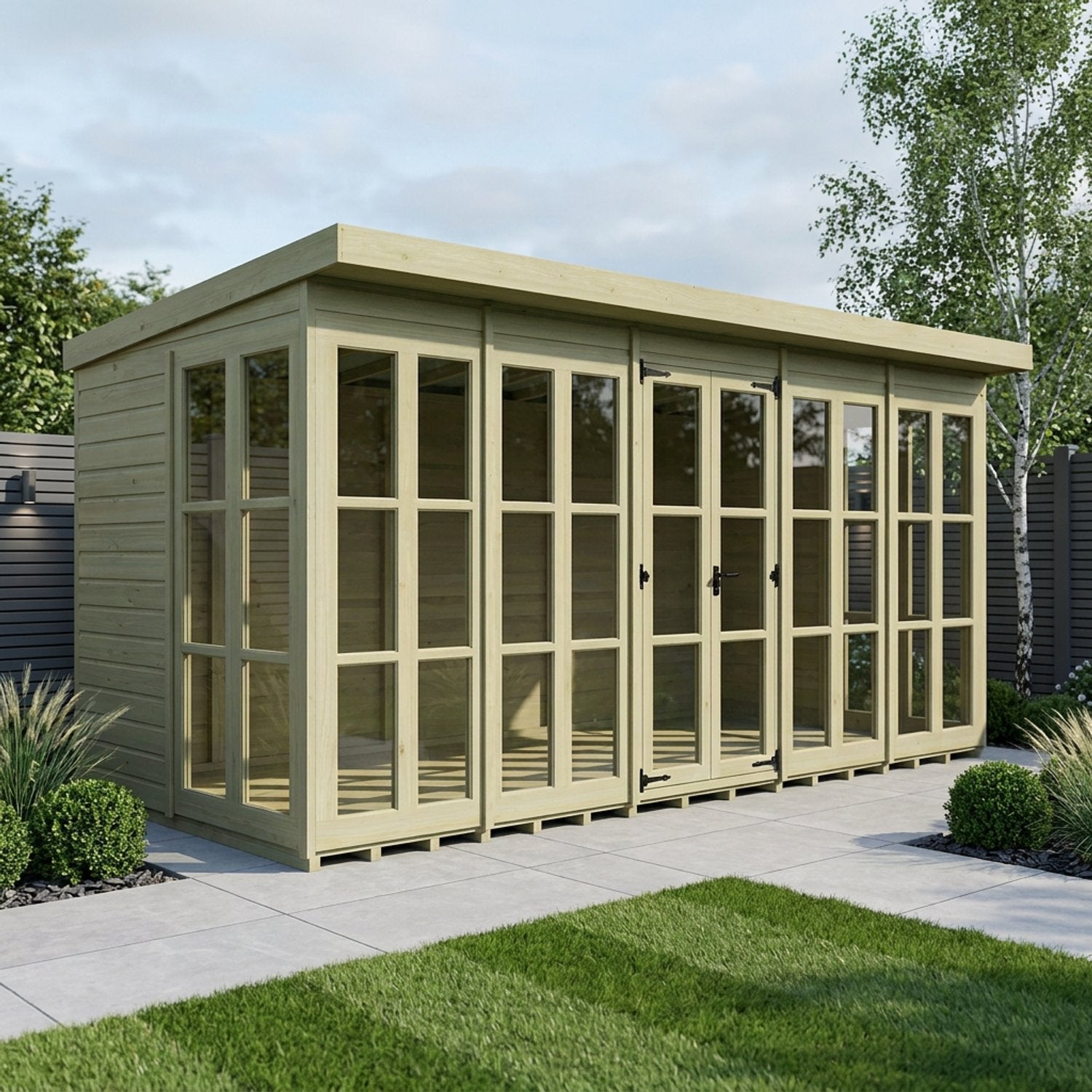 20 x 7 Georgian Window Pent Summer House - view 4