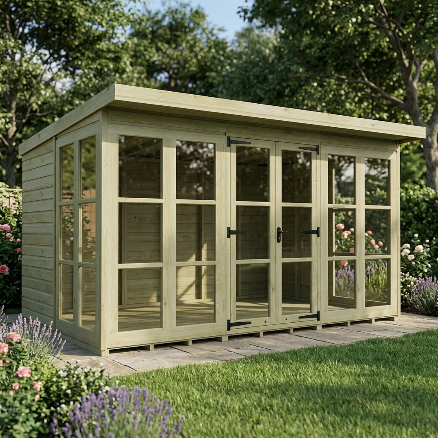 12 x 8 Georgian Window Pent Summer House - view 2