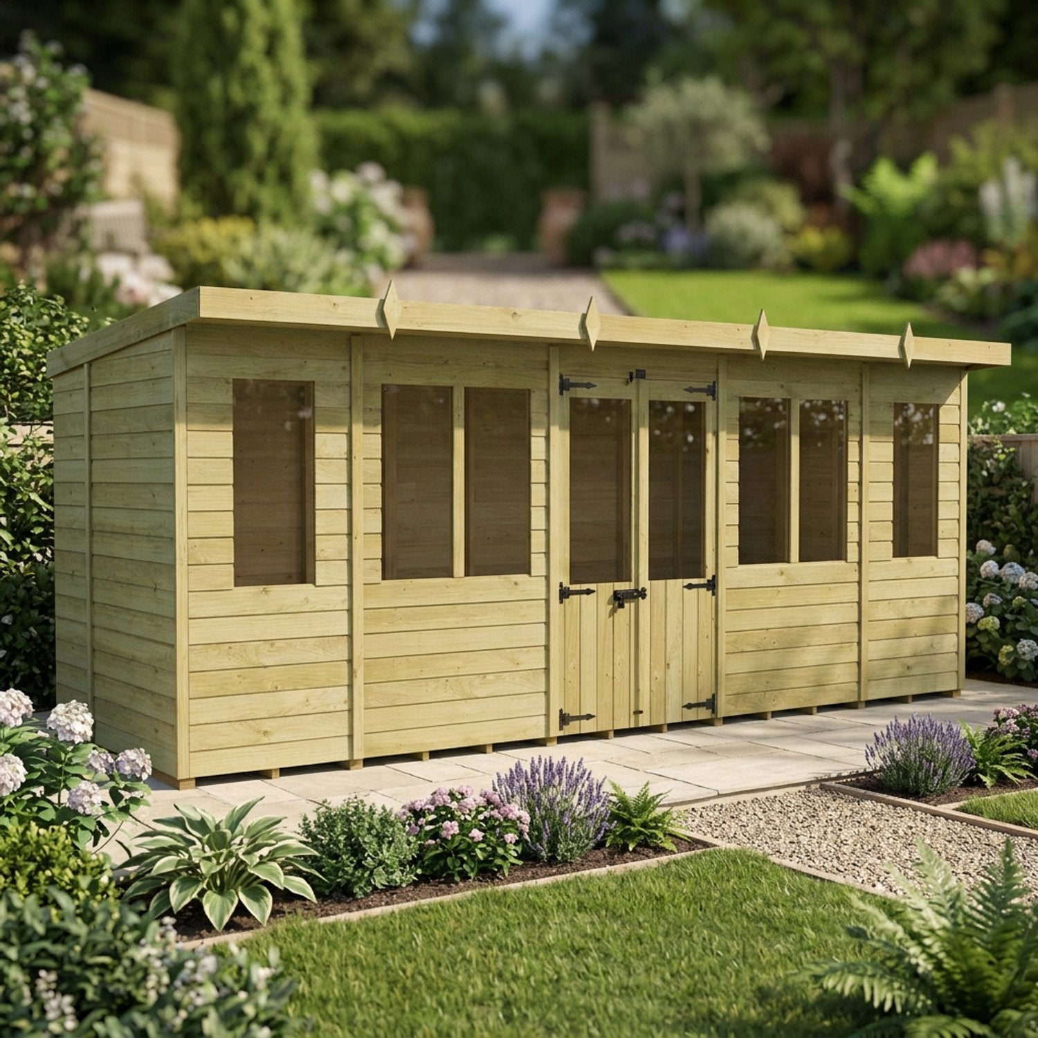 18 x 7 Pent Summer House - view 3