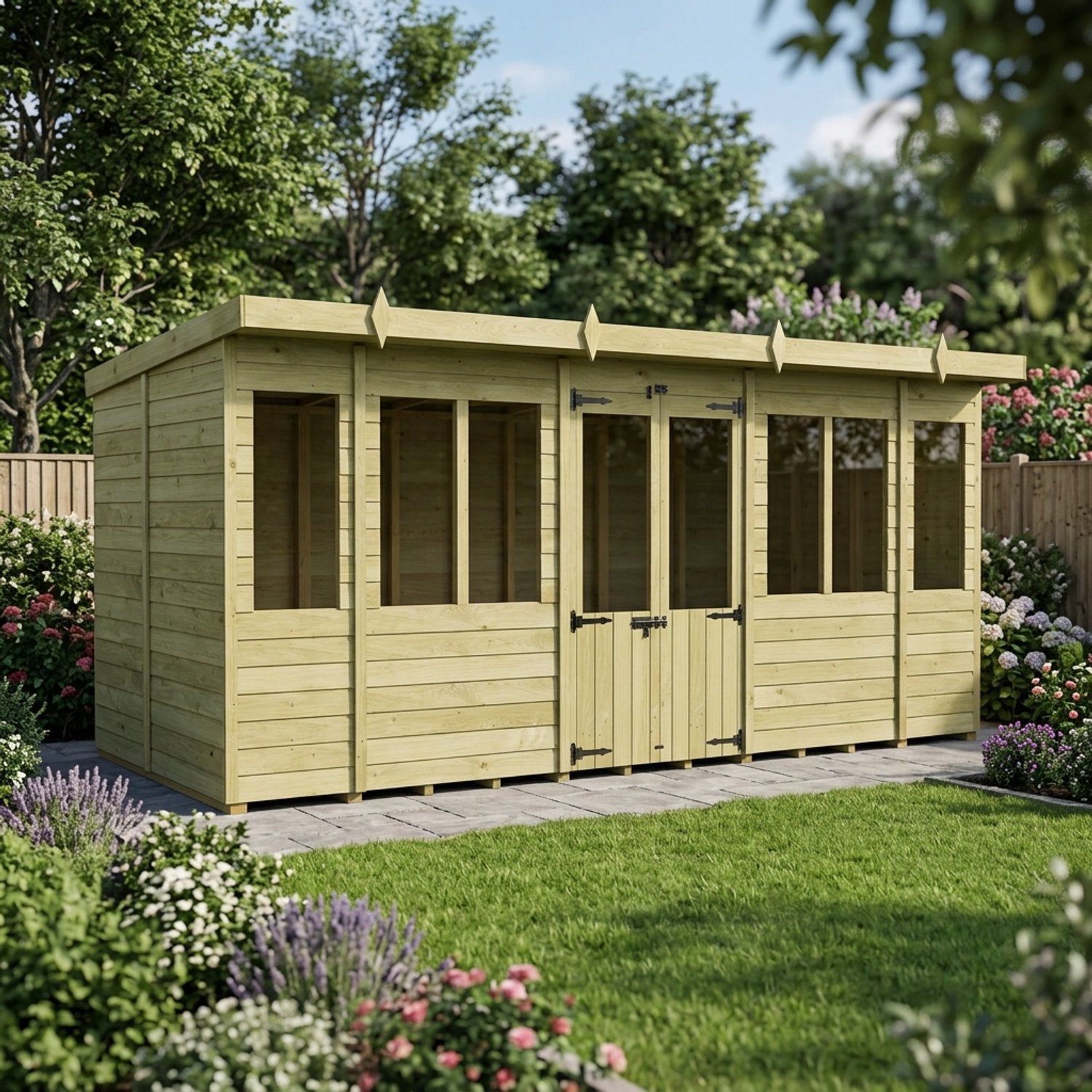 16 x 5 Pent Summer House - view 5