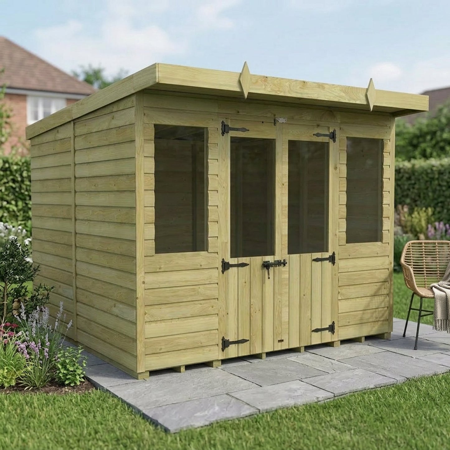 8 x 8 Pent Summer House - view 3