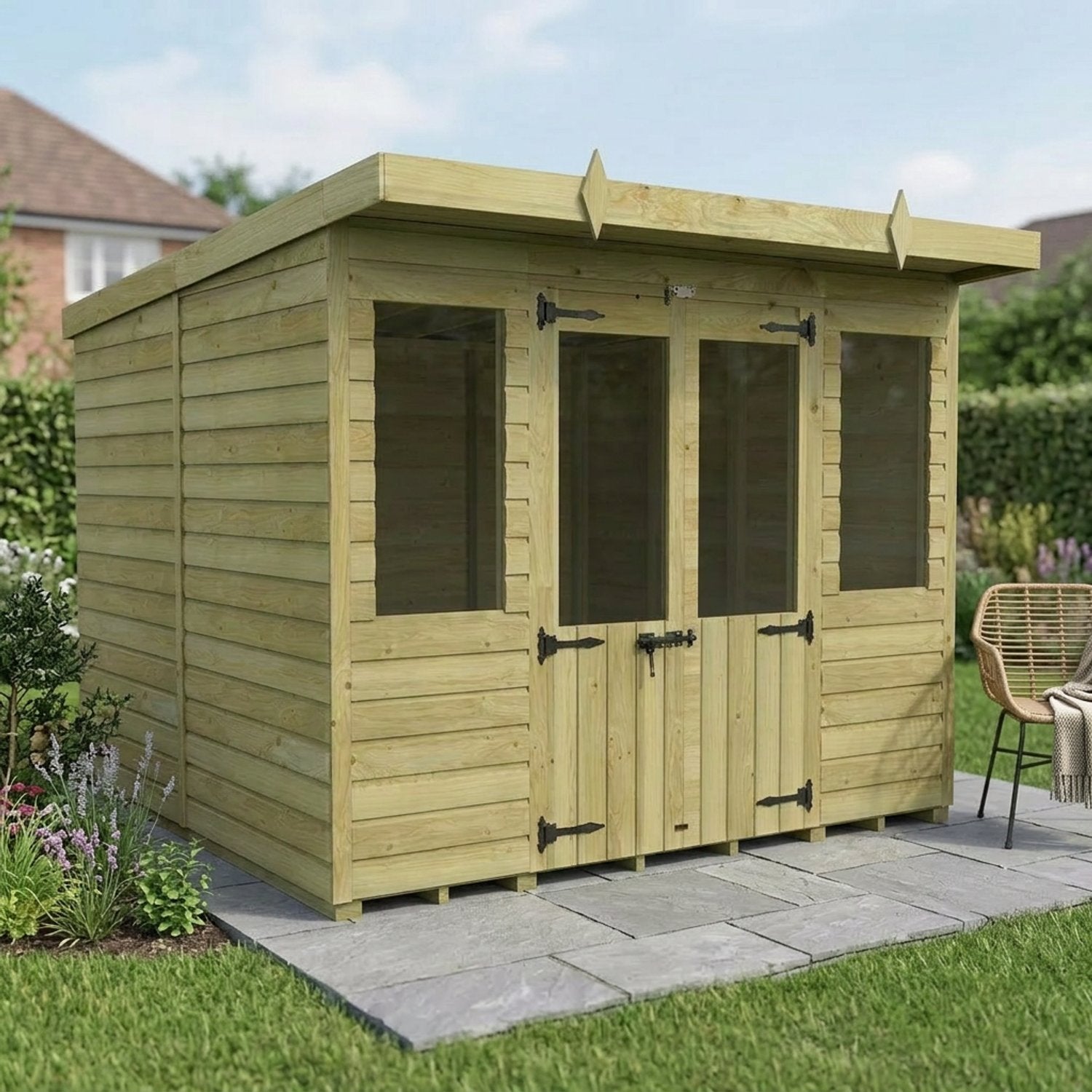 8 x 8 Pent Summer House - view 3