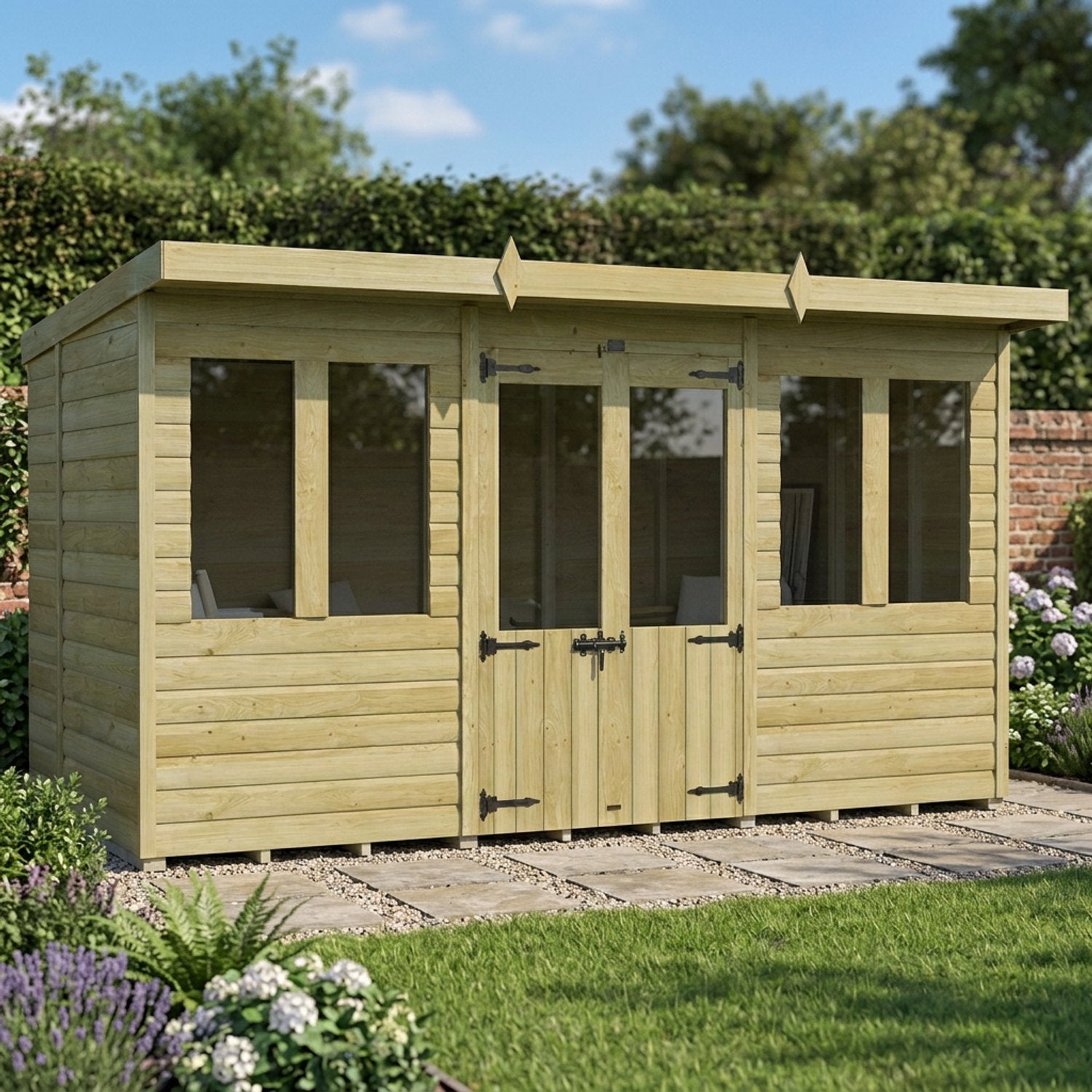12 x 6 Pent Summer House - view 3