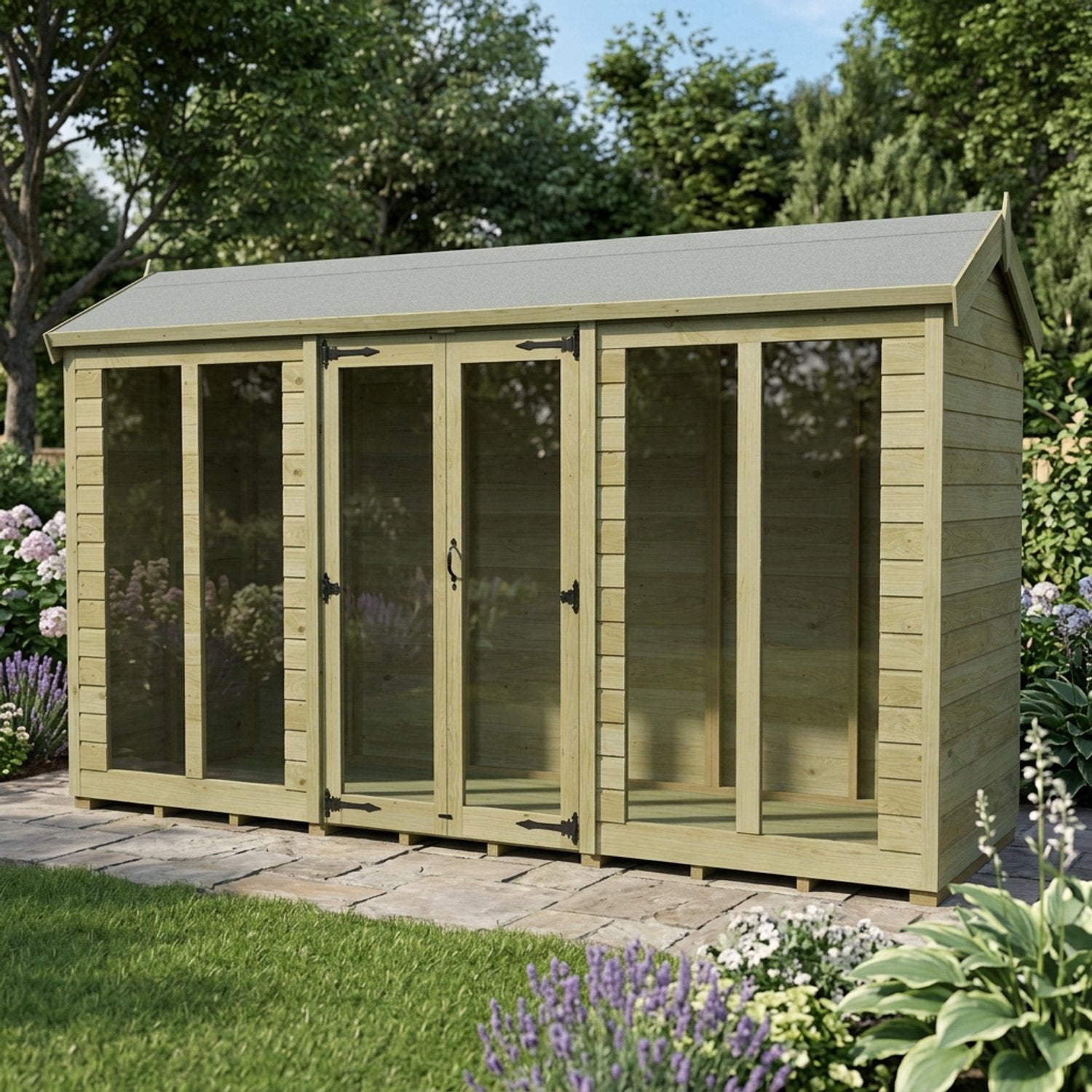 12 x 4 Apex Summer House (Full Height Window) - view 6