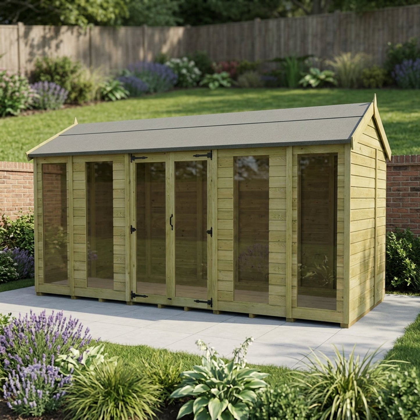 14 x 8 Apex Summer House (Full Height Window) - view 6