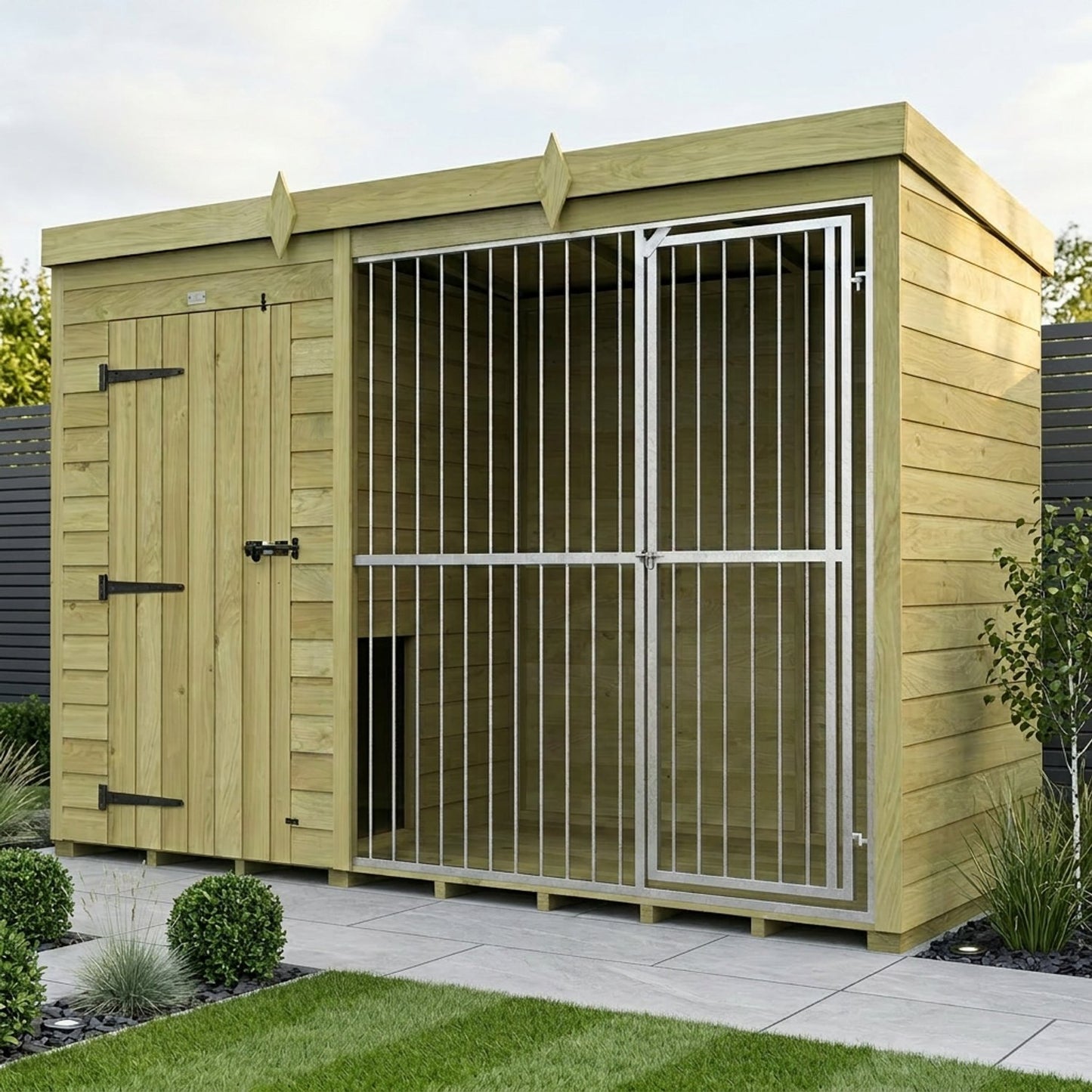 12 x 4 Dog Kennel And Run (Full Height With Bars) - view 6