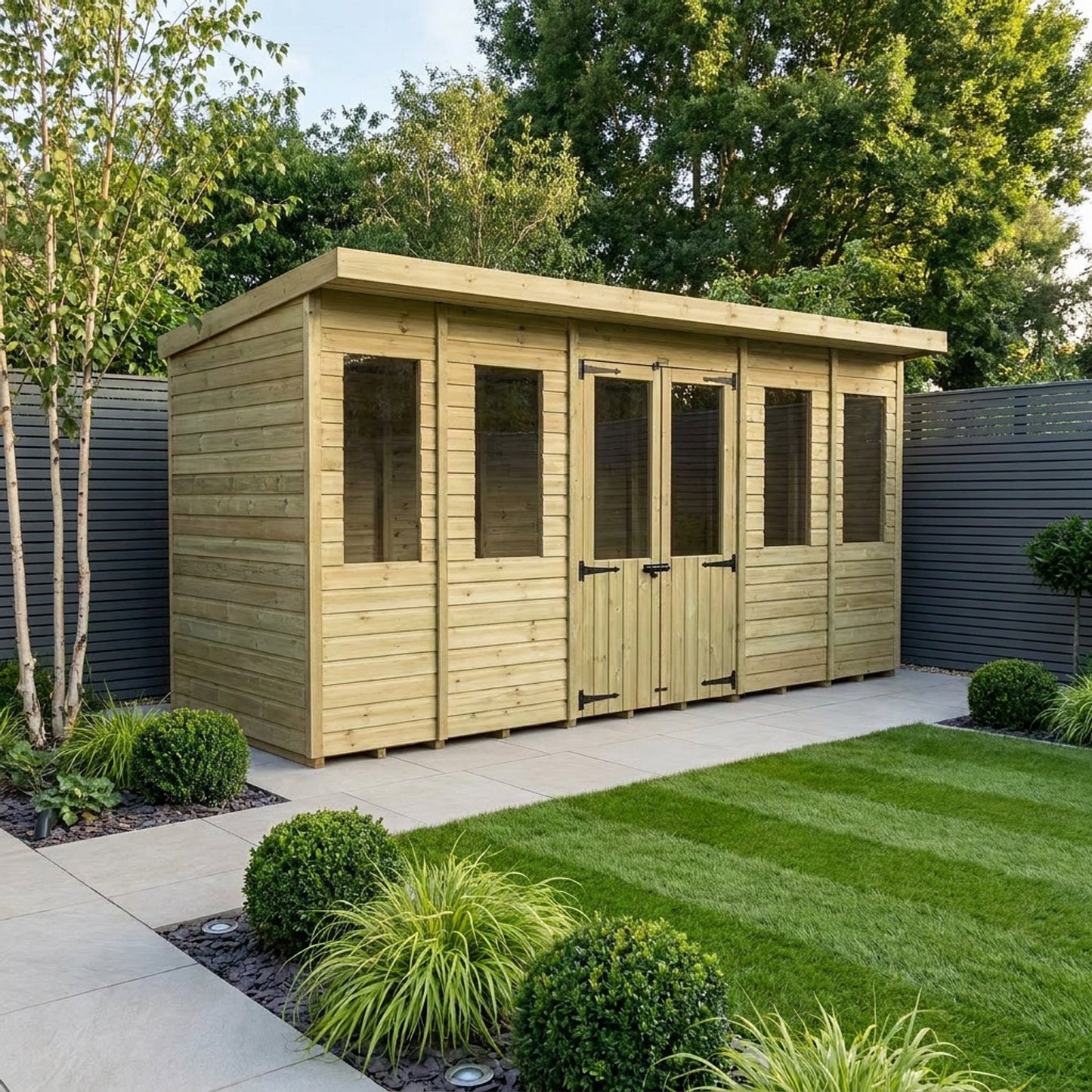 14 x 4 Pent Summer House - view 2