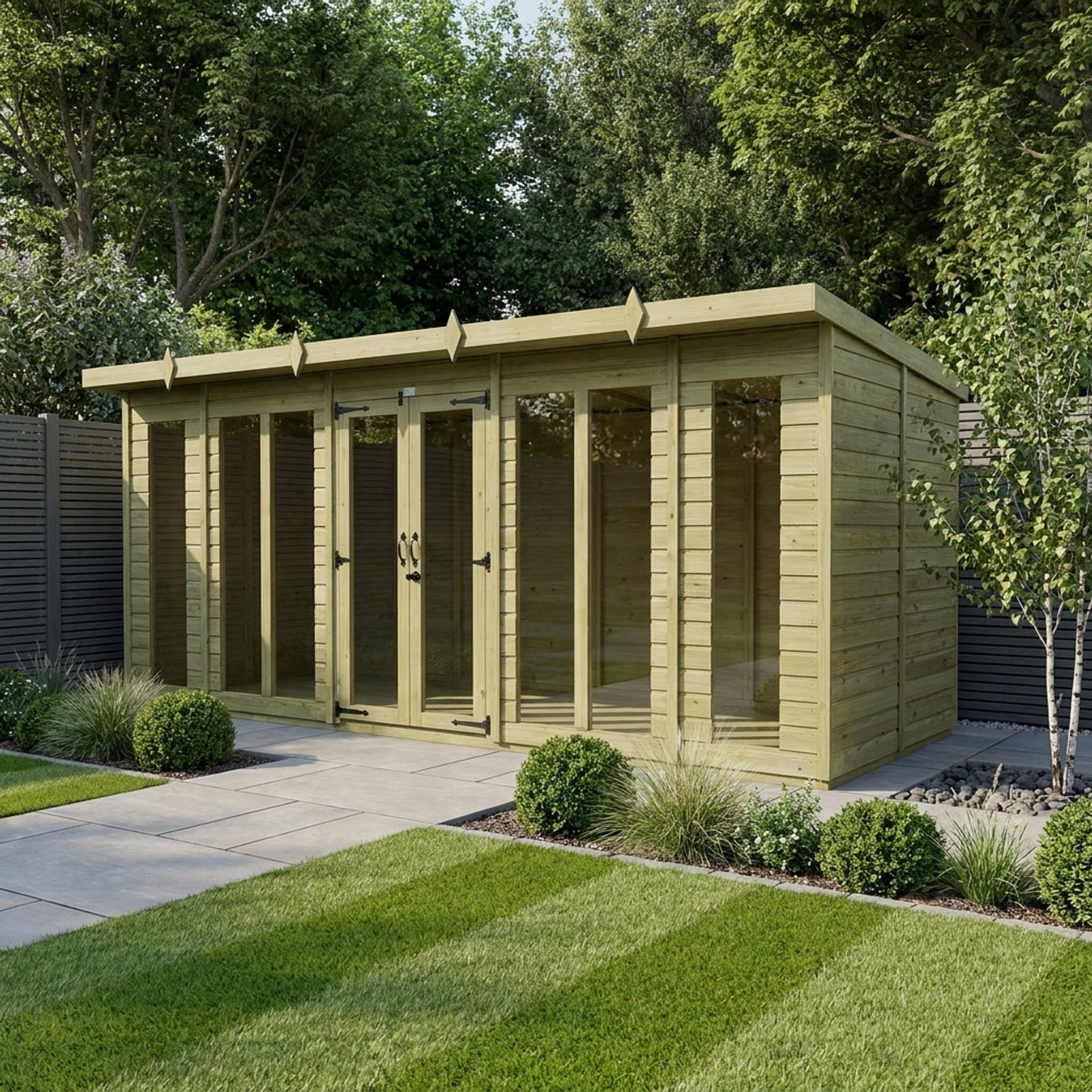 18 x 5 Pent Summer House (Full Height Window) - view 4