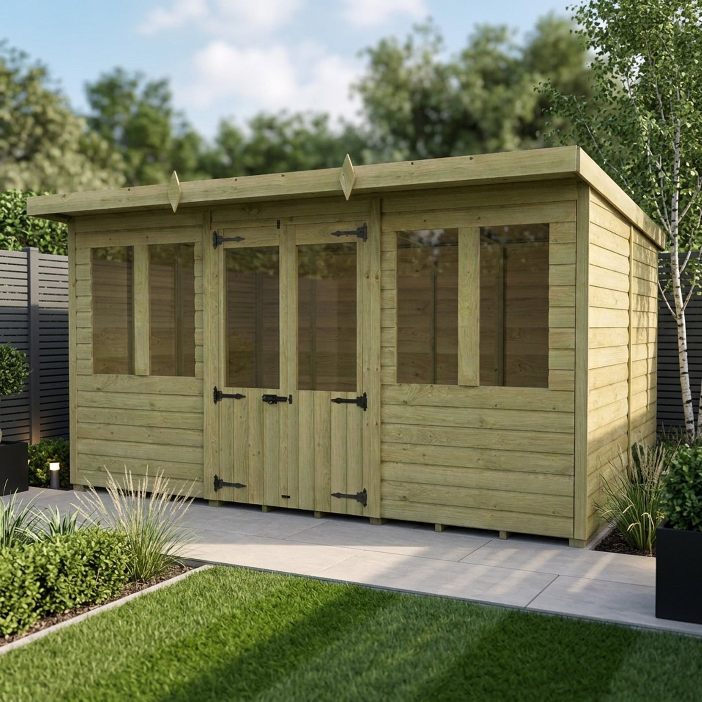 12 x 8 Pent Summer House - view 5