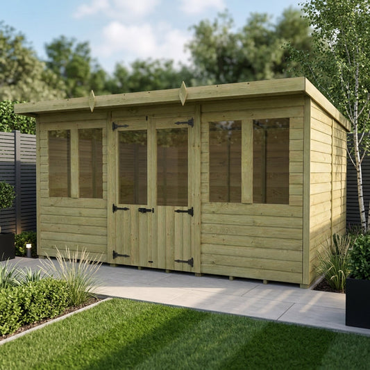 12 x 8 Pent Summer House - view 5