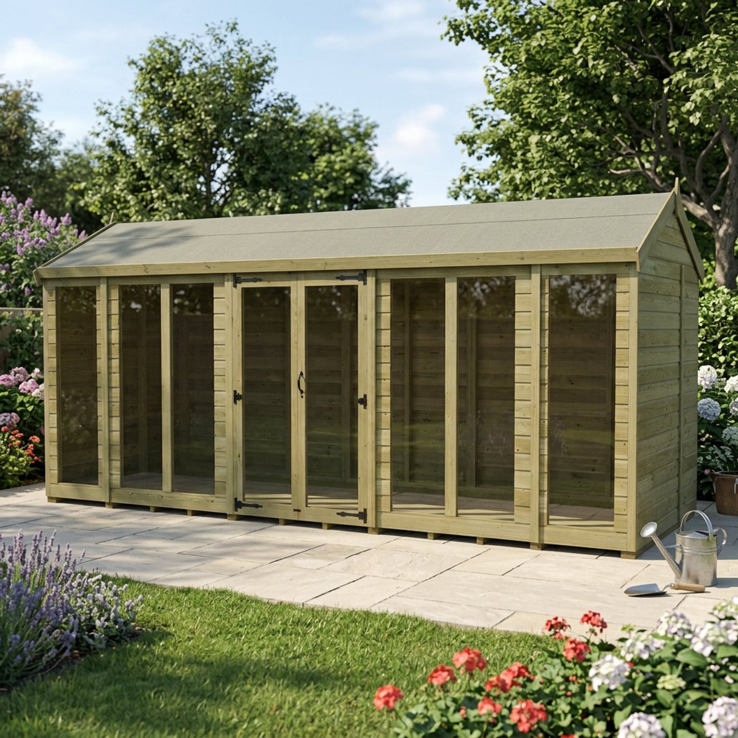 16 x 8 Apex Summer House (Full Height Window) - view 4