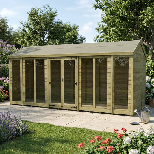 16 x 8 Apex Summer House (Full Height Window) - view 4